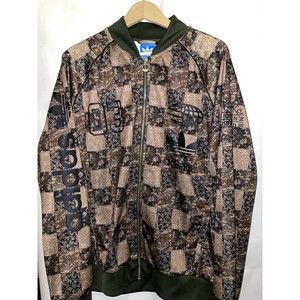 adidas Mens Checkered camo sweater zipup Size Xl